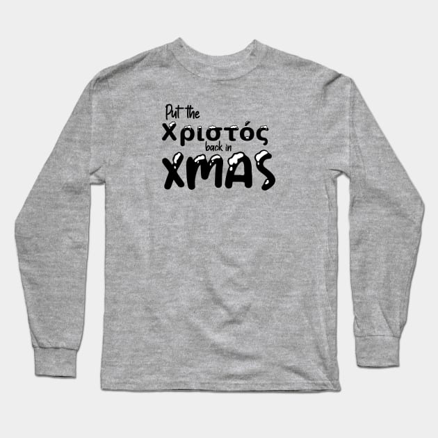 Put the Christos back in Xmas - Snow Capped Long Sleeve T-Shirt by Lemon Creek Press